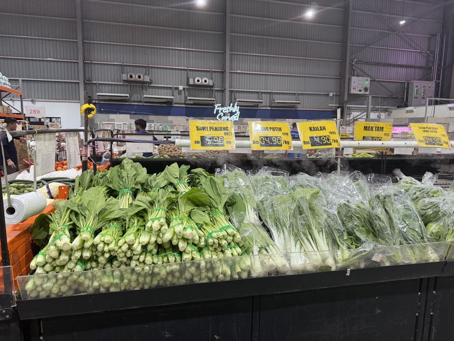 Fresh vegetables on display at SC Wholesale